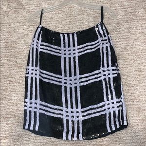 Sequined plaid skirt